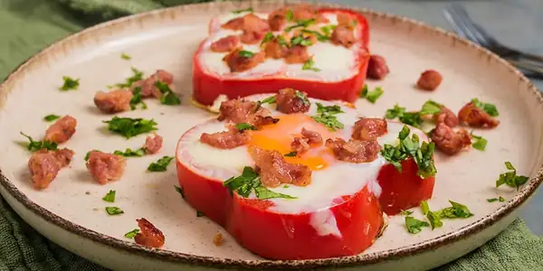 3-Ingredient Chroizo & Egg Bell Pepper Rings