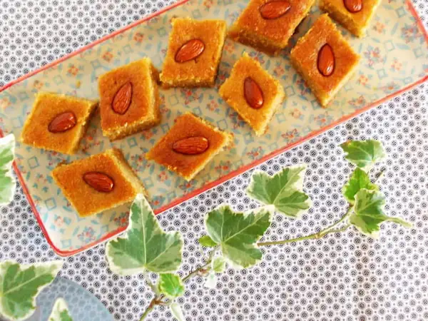 Lebanese Namouras with orange blossom