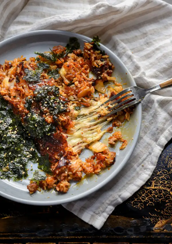 Crispy Kimchi Fried Rice with Cheese