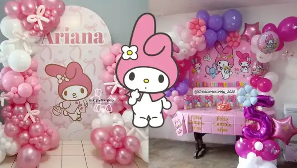 How to make a My Melody balloon arch for your candy table