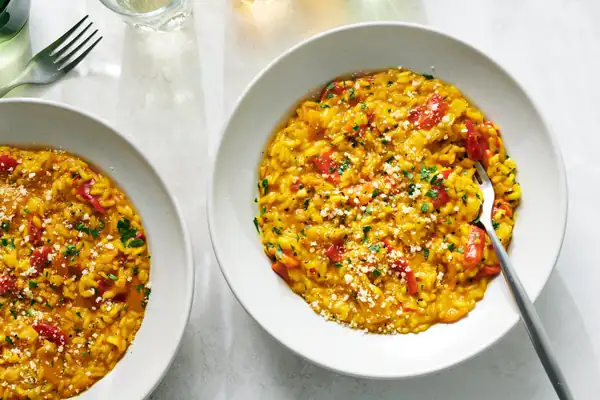 Risotto With Roasted Peppers and Pecorino Recipe