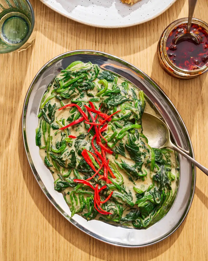 Green Curry Creamed Spinach