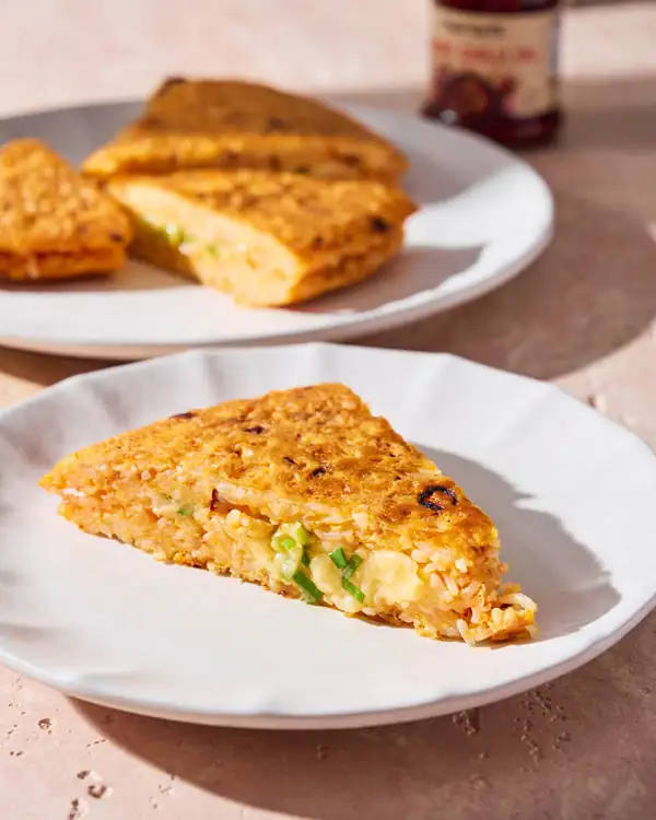 Crispy Chilli Rice Omelette Recipe