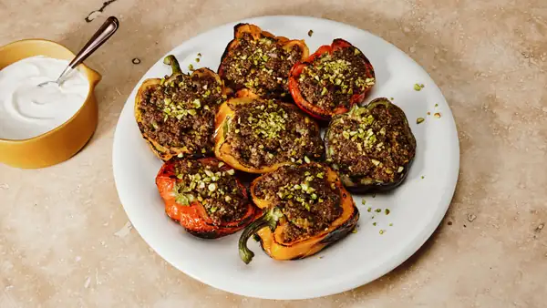 Grilled Kofta-Stuffed Peppers