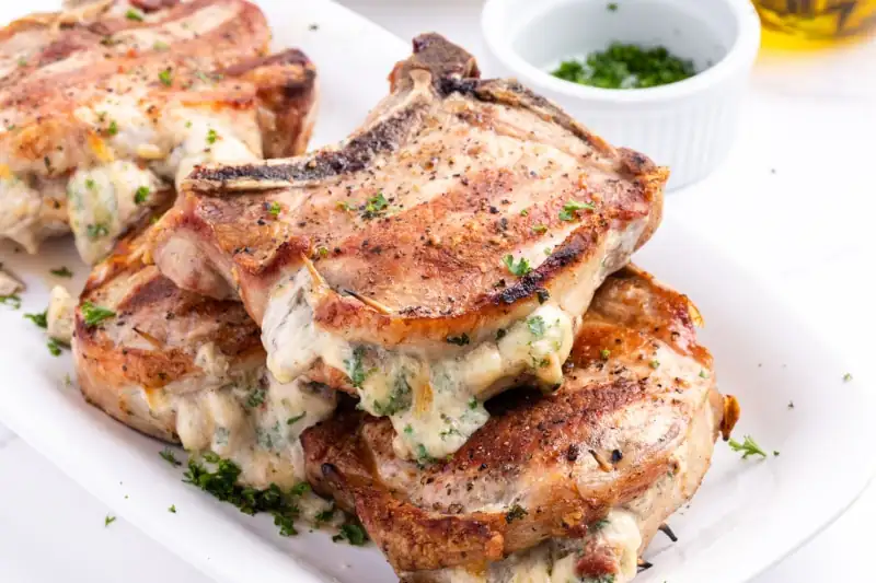 Pork Chops Stuffed with Smoked Gouda