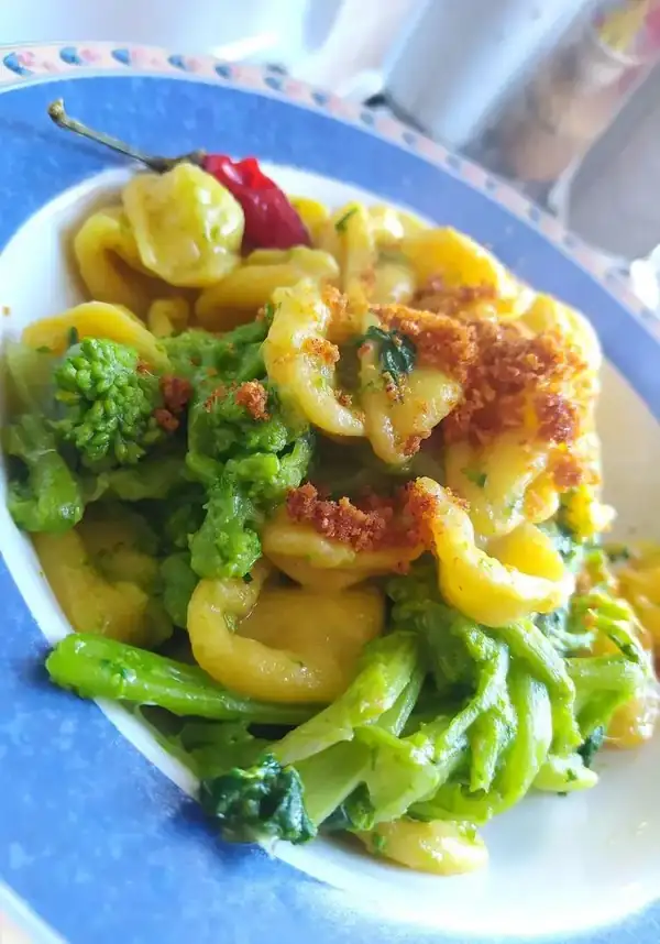 SAFFRON ORECCHIETTE WITH TURNIP TOPS