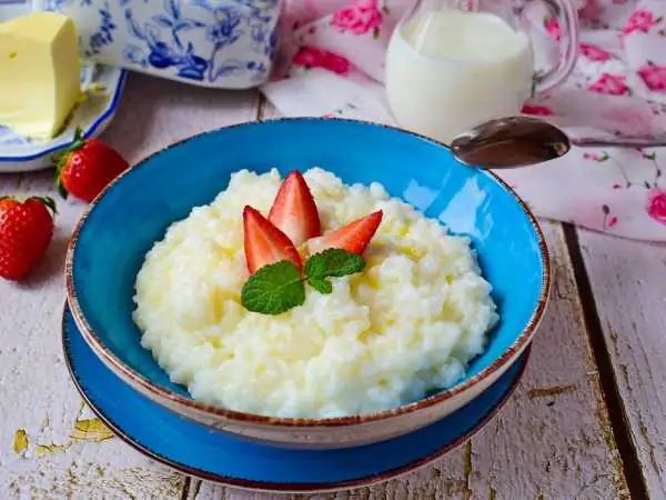 Gachas de arroz con leche en olla a presión/multicocina
