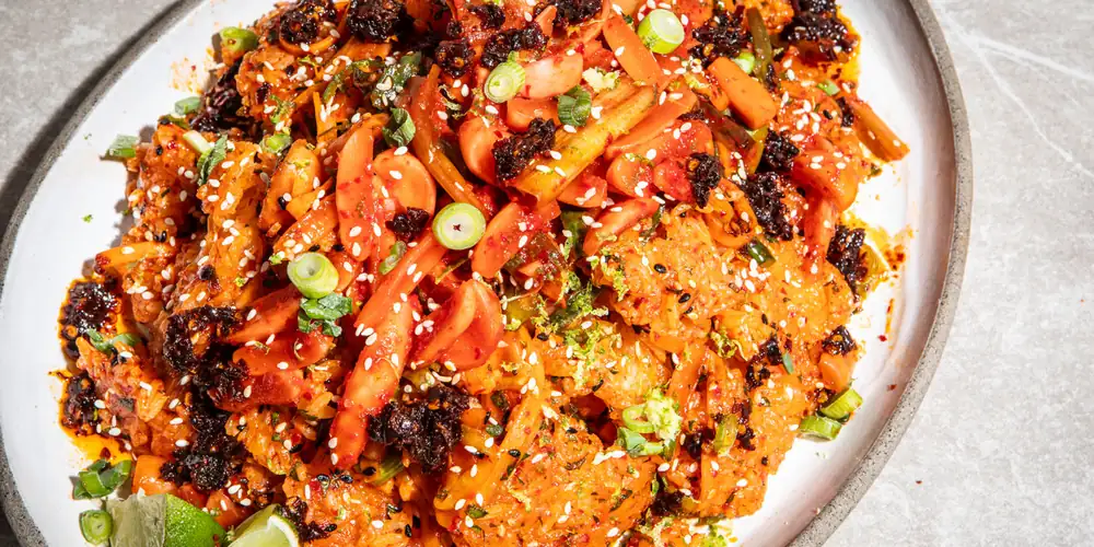Crispy Rice Salad With Fermented Radish Kimchi Recipe