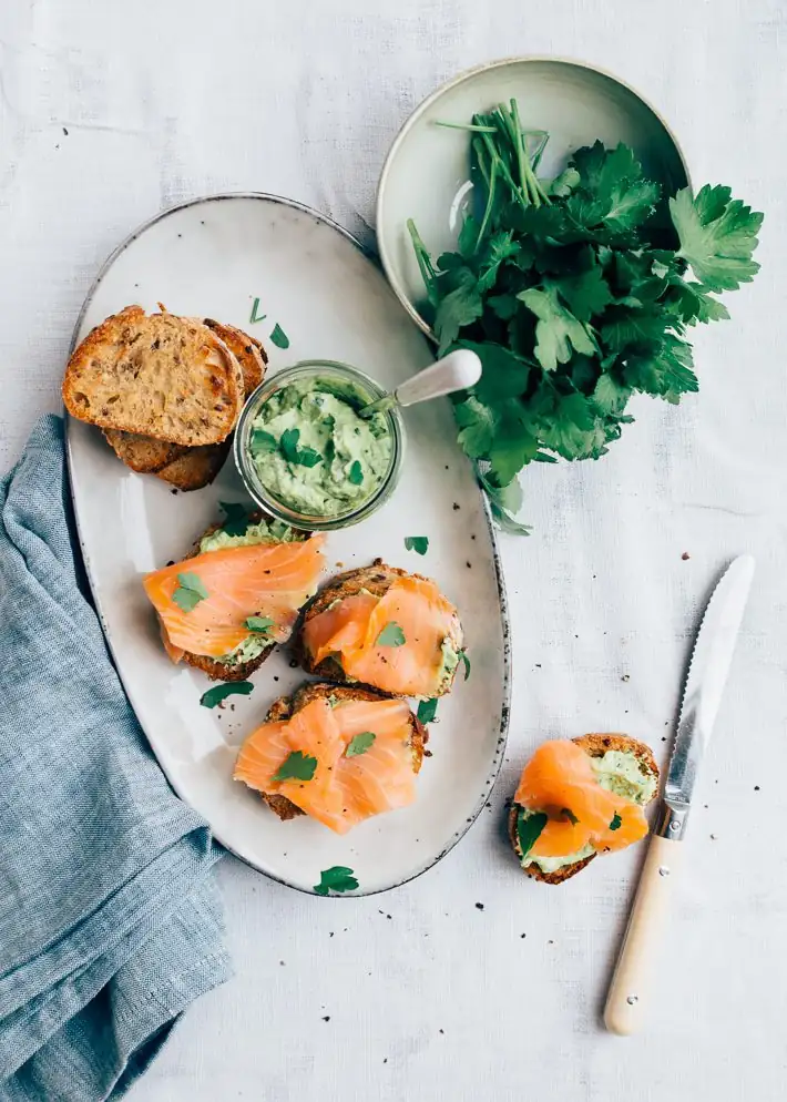 Bruschetta with salmon