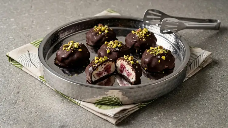 The trick to super-crunchy chocolate yogurt and fig bites