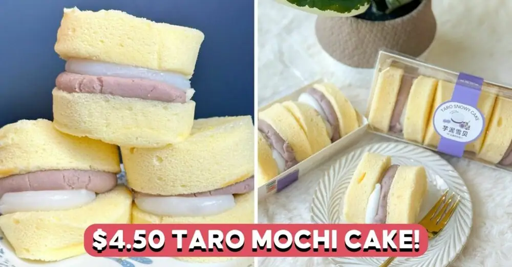 Consigue pastel de taro relleno de mochi en Tampines, Clementi y más