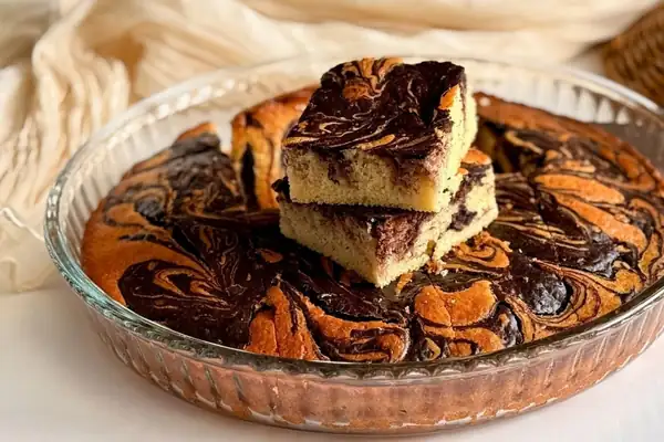 Melahat's Recipe: Tahini Cake in a Glass Baking Dish