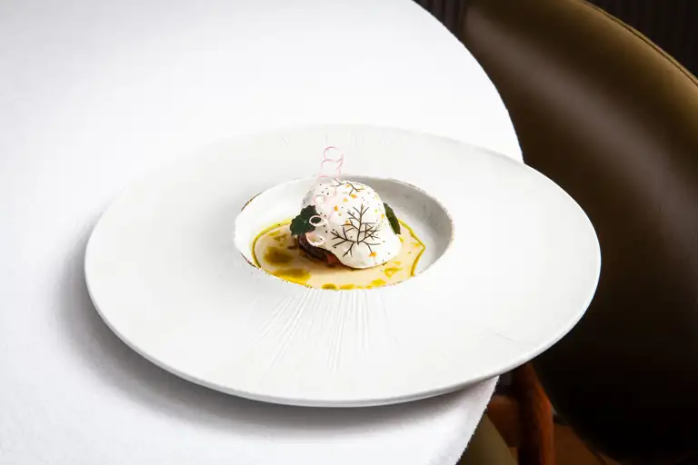 Roasted Figs With Fig Leaf Crémeux, Fromage Blanc Espuma Recipe