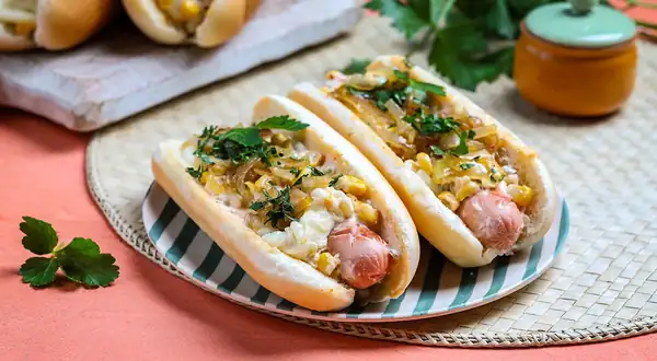 Hot Dog with Cheese Corn