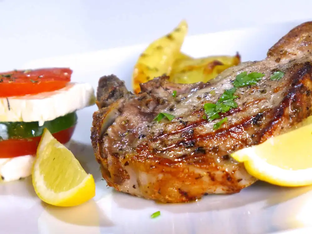 Marinated Greek Lamb Chops with Roast Potatoes (Paidakia)