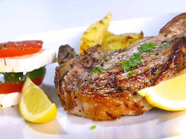 Marinated Greek Lamb Chops with Roast Potatoes (Paidakia)