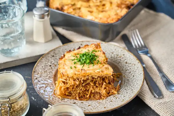 Hungarian rice noodle casserole
