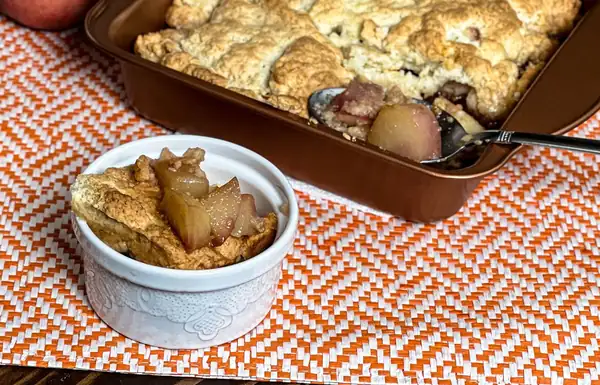 Peach Cobbler in a Pizza Oven