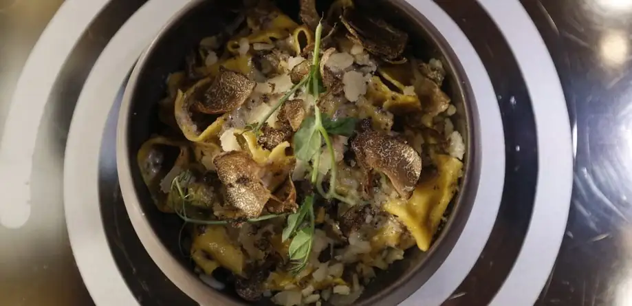 Fuži with truffles, which Luka Jezeršek did not hide his enthusiasm for