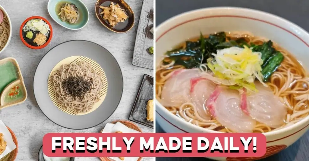 Reiwa Soba Honten ofrece una variedad de deliciosos soba y otros platos japoneses en un lugar interesante: debajo de un bloque HDB en Bedok
