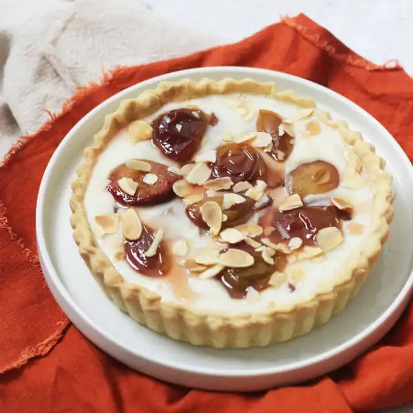 Vegan Plum and Custard Tart