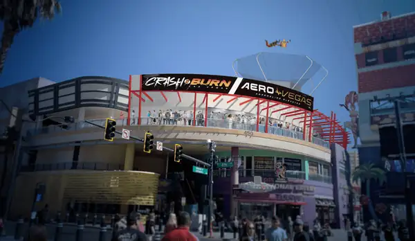 Burgers With a Side of Rooftop Skydiving Crashes Onto Fremont Street