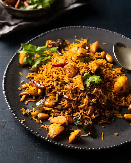 Indian Masala Fried Rice (Phodnicha Bhat)