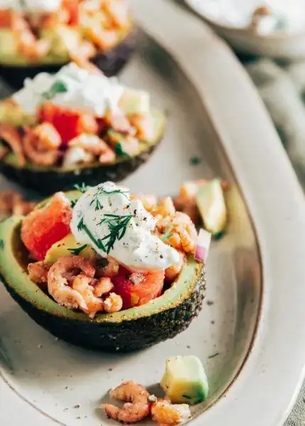 Avocado with shrimp