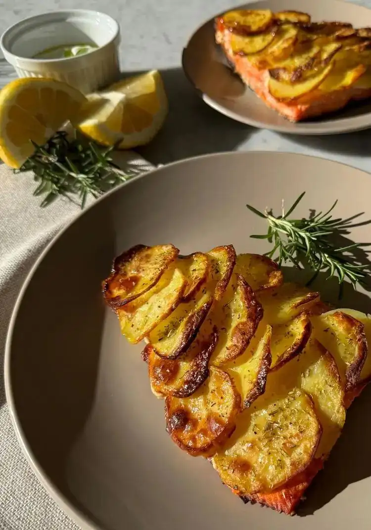 Potato-crusted salmon