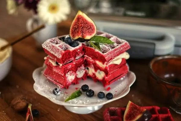 Red Velvet Waffles w/ Cream Cheese