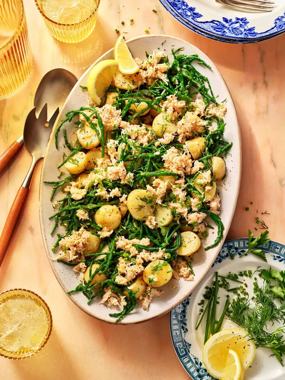 Crab and samphire salad