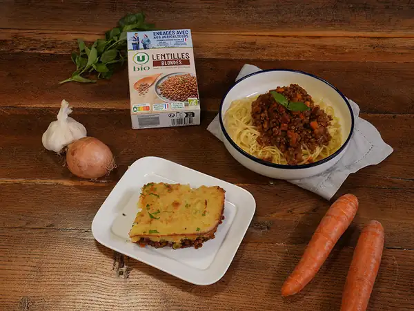 Magic base for organic U-shaped blond lentils