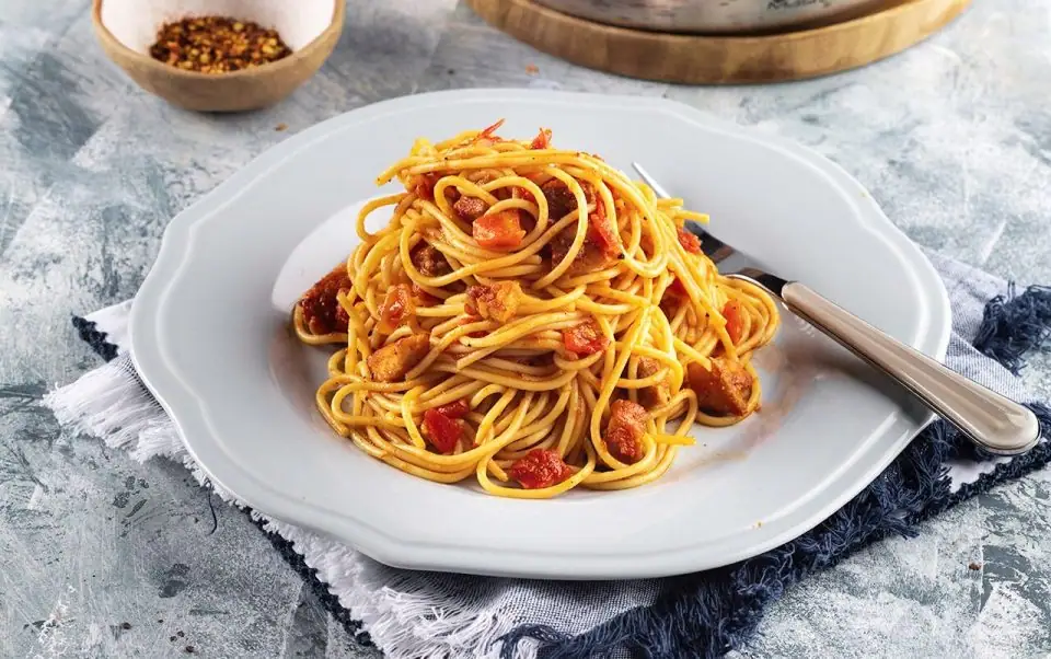 Espaguetis Amatriciana