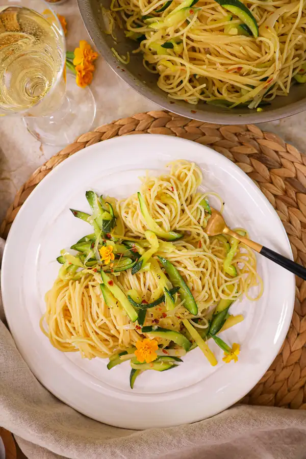 Summer Pasta with Zucchini Recipe Vegan
