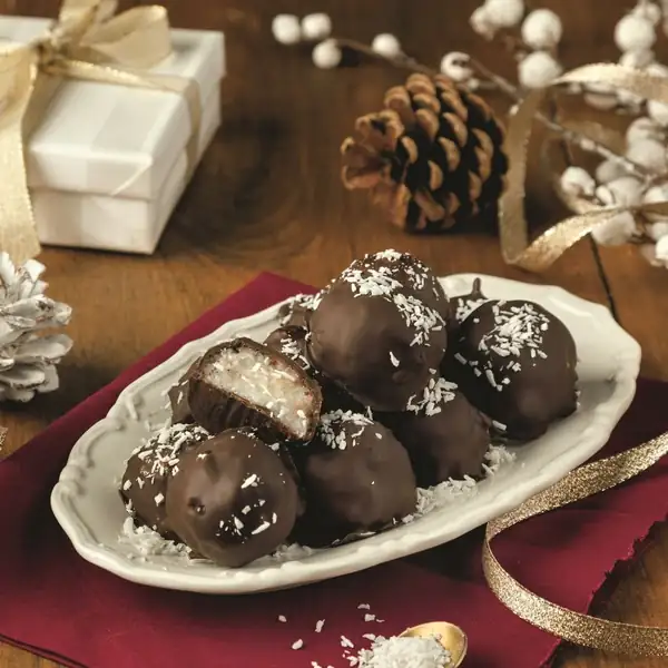 Gluten-free coconut, potato and chocolate balls