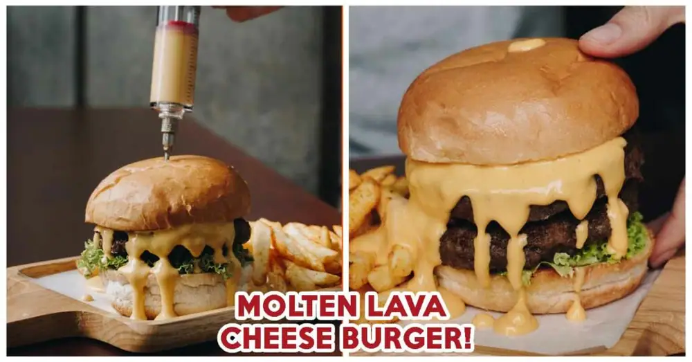Este café en Jurong le permite inyectar nacho Queso en sus deliciosas hamburguesas para un efecto de Lava oozy