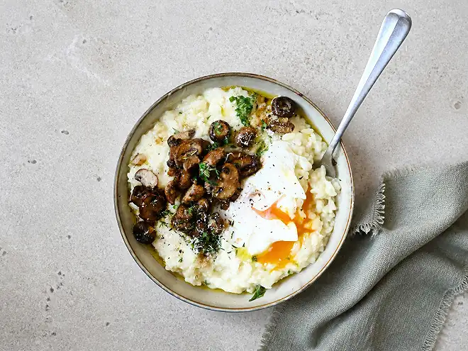 Creamy mushroom risotto made in a Cookeo, no stirring required
