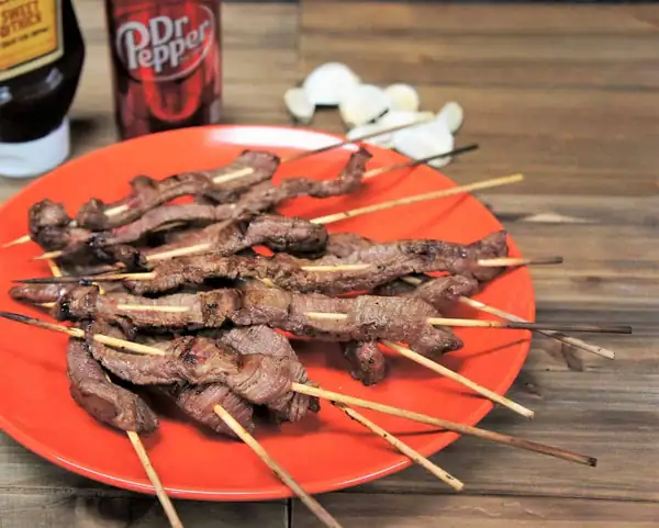Dr Pepper Marinated Steak Skewers