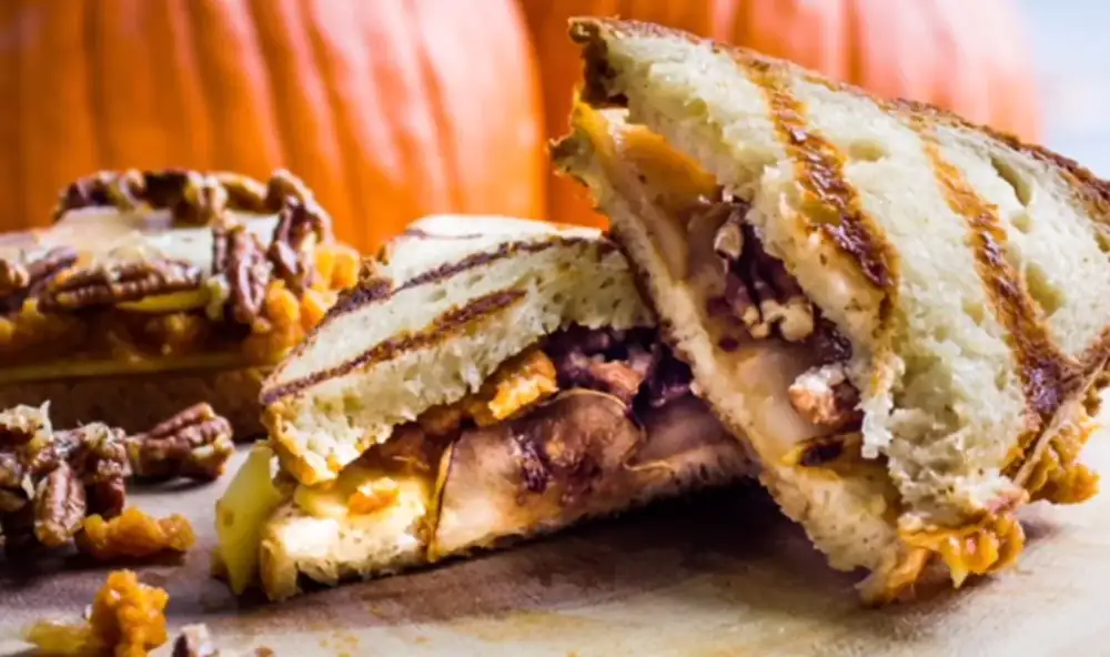 Dairy-Free Grilled Cheese With Pumpkin, Pear, and Candied Pecans