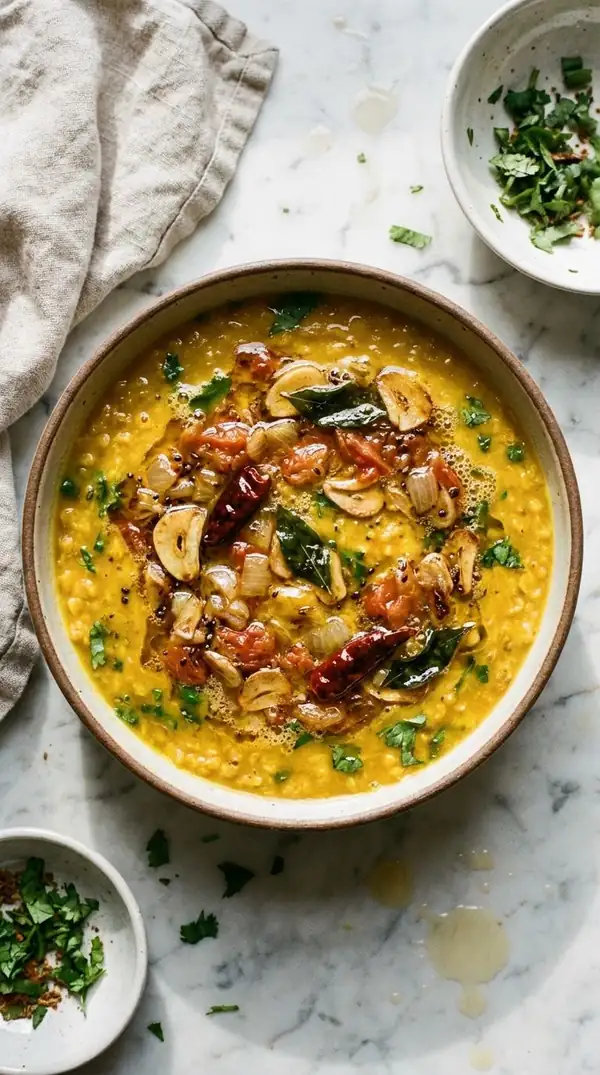 Dal Tadka Recipe: Red Lentils with Sizzling Ghee Tempering