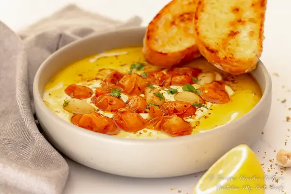 Honey Whipped Feta With Tomato Garlic Confit