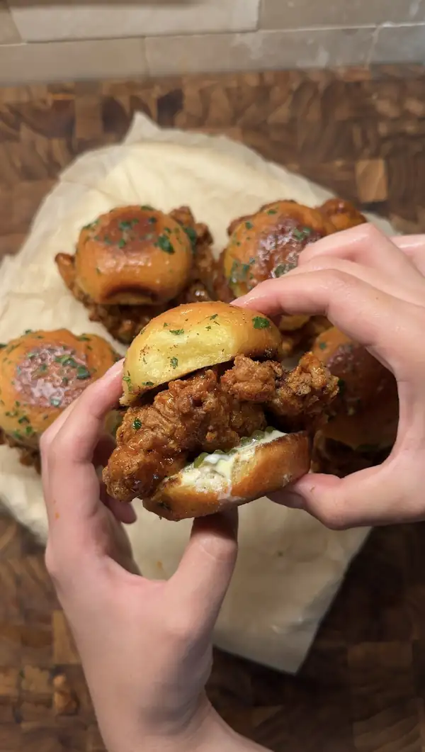 Hot Honey Garlic Chicken Sliders