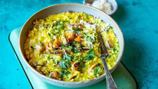 Delicioso risotto de mejillones