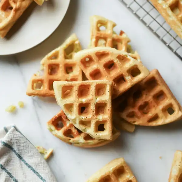 Vegan Waffles Recipe (Pandan Waffles: Crispy Outside, Chewy Inside)