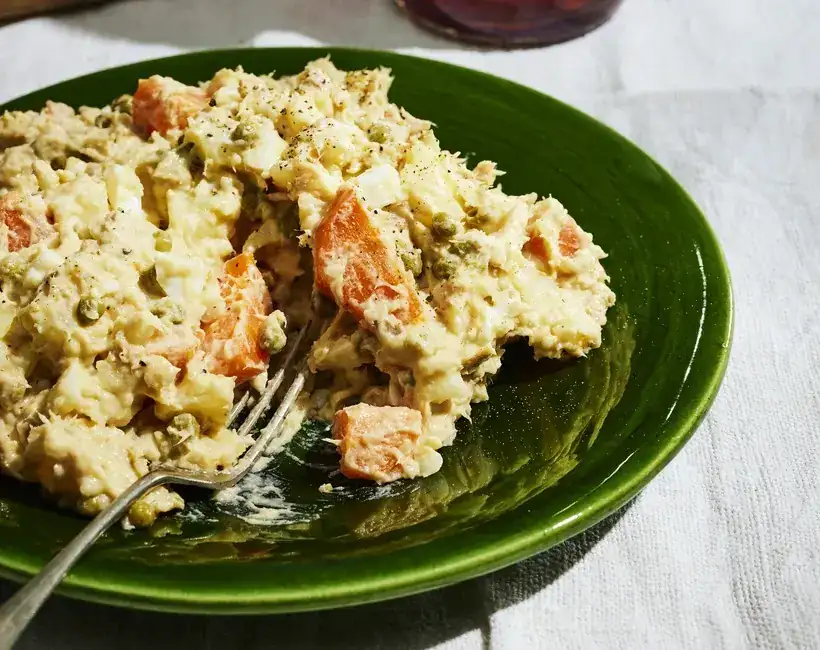 Spanish potato salad with tuna