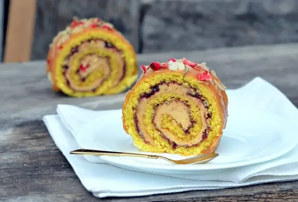 Caramel and Jam Swiss Roll