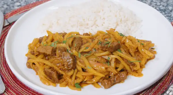 Olluquito with meat