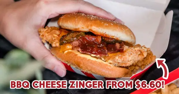 KFC’s New BBQ Cheese Zinger Comes With KFCheese, Crispy Turkey Bacon, And Soft Oat Bran Buns