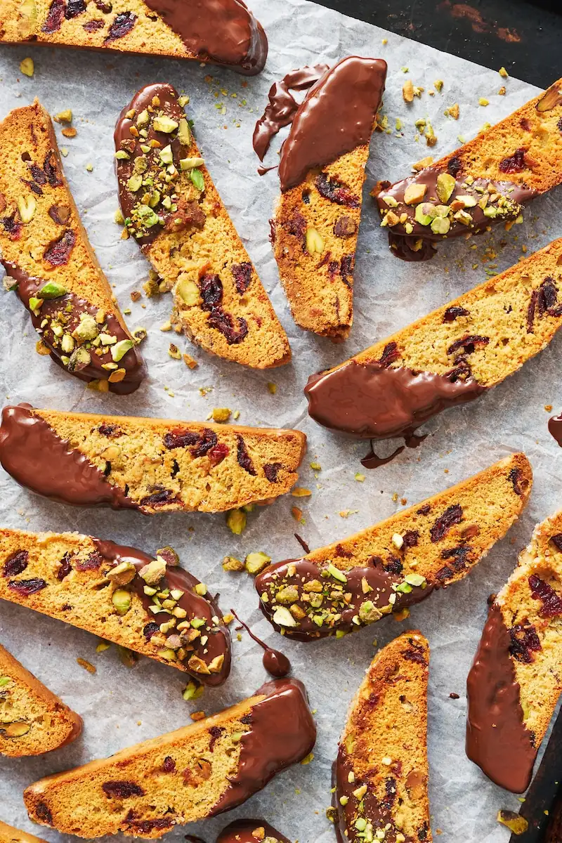 Cranberry Orange Biscotti (with Chocolate and Pistachios)