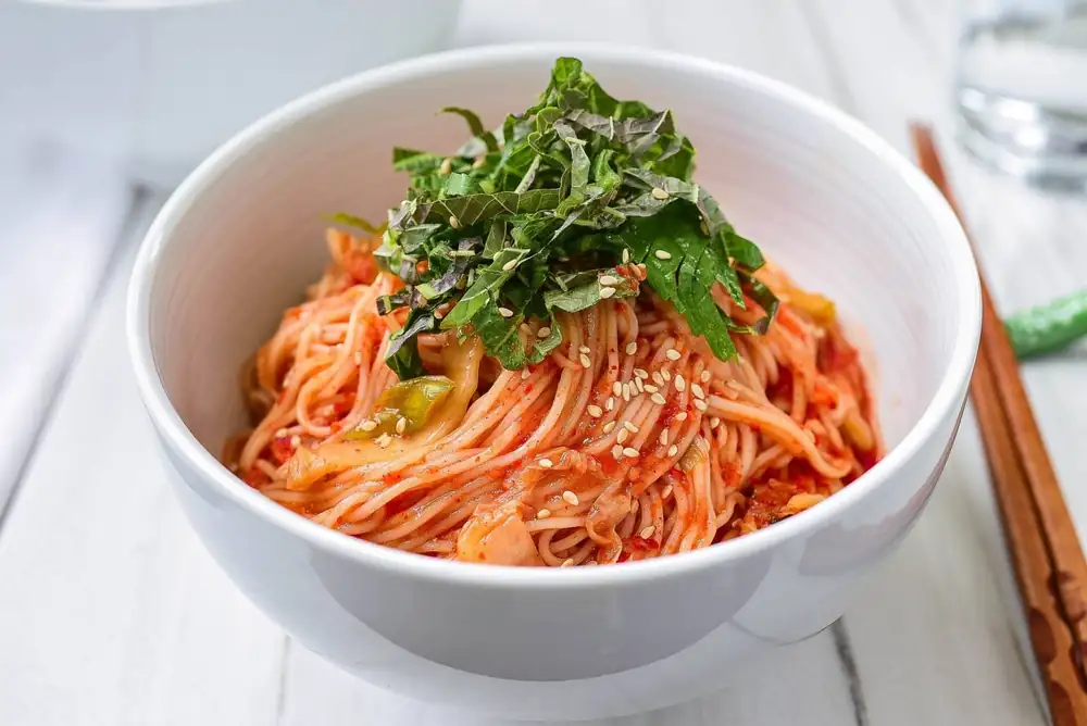 Kimchi Bibim Guksu (Spicy Cold Noodles with Kimchi)